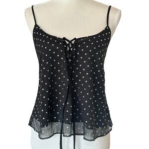 The East Order Starry Night Sleeveless Cami, Black with Silver Stars, Size Small